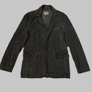 Armani Exchange Men's Gray Corduroy Academia Blazer Single-Breasted Two-Button